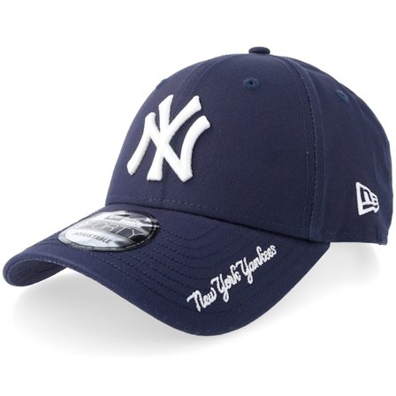 New Era - MLB Blauw adjustable Cap - New York Yankees Visor Script 9FORTY Navy Adjustable @ Hatstore