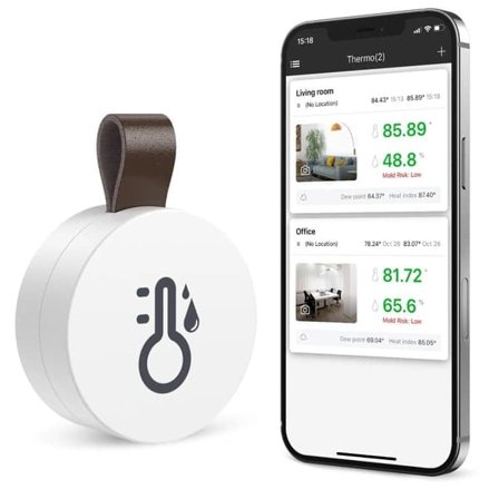 Smart Bluetooth 5.0 mini elektronisk termometer og hygrometer med datalagrings-app – termometer egnet til apoteksbørneværelser