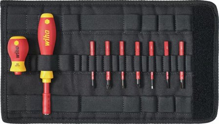 Wiha slimVario 41233 Bitsskruvmejselsats 10 delar, 1000 V, Handverktyg