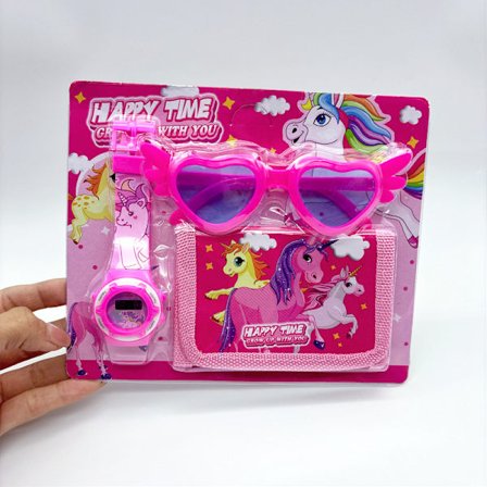 Lasten sarjakuva elektroninen kello lasit lompakko kello setti päiväkoti lasten lahja palkinto lelukello{EE}