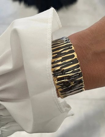 Bud to rose Blake Enamel Bangle Ivory/Gold - Gold - ONE SIZE