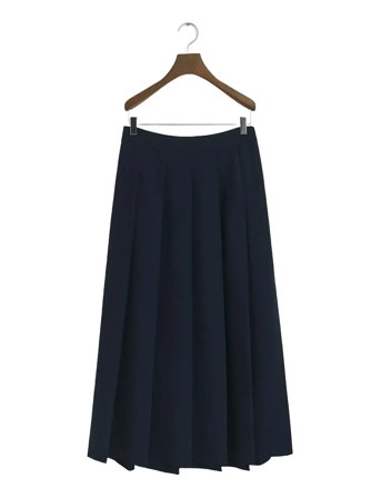 Wide Pleated Midi Skirt Navy GANT