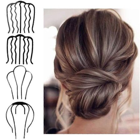 Hårklemme Hårnål Hårknude Hårnål Hårgaffel Franske Hårnåle 4-punkts Hårpind Hårknudeholder Tilbehør til Kvinder og Piger{f2}