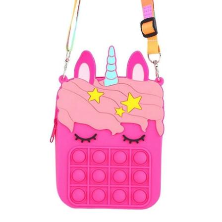 Axelremsväska Poppet Bubble Wallet Messenger Silikon Popit Fidget Sensory-B B