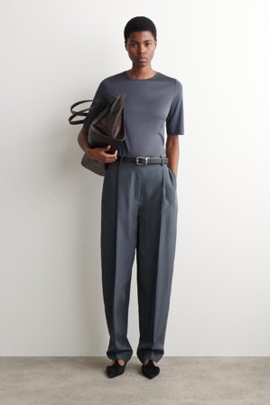 COS Women's Camiseta Elástica De Seda in Azul