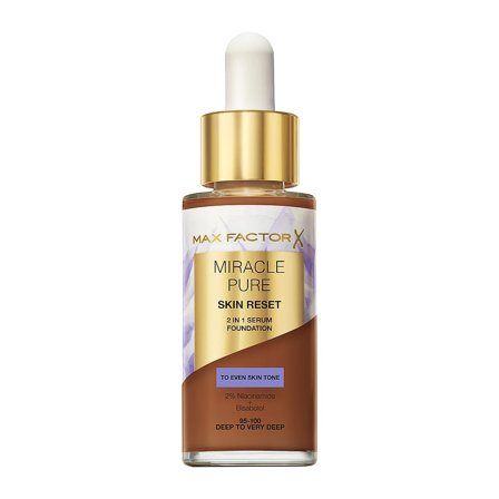 Max Factor Miracle Pure 2in1 Skin Reset Serum Foundation 8 Deep To Very Deep, Makeup, Ansigt, Foundation