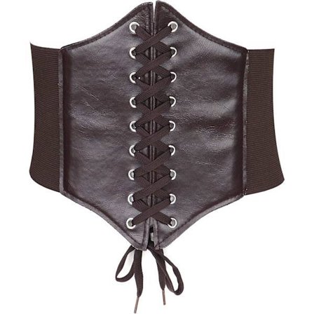 Dame korsetbælte, bredt elastisk bindebælte, snøret læder taljebælte