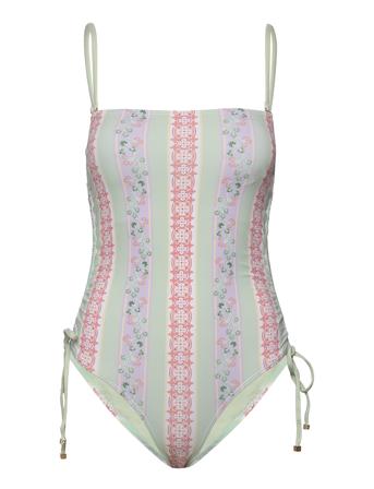 Lauren Printed Drawstring Swimsuit Green Malina