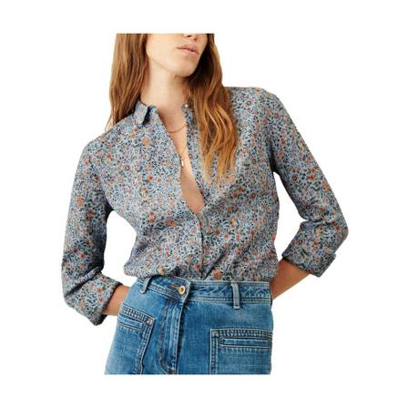 Sessun Minadi floral shirt Blå, Dame Skjorter