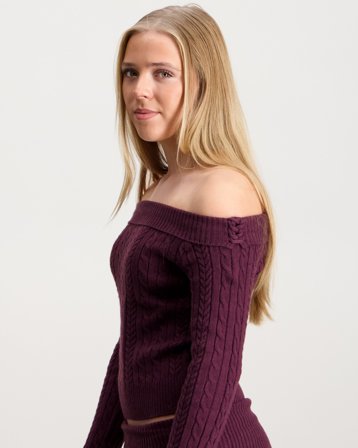 Gina Tricot Young Y off shoulder sweater Röd Tröjor Tjej - Kids Brand Store