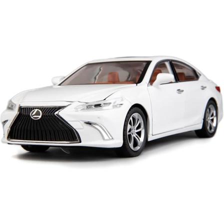 Modellbil 1/24 Lexus ES300 Legering Støpt Samleobjekt Lekebil med Lys og Lyd Lekebil Dør Kan Åpnes (Hvit)