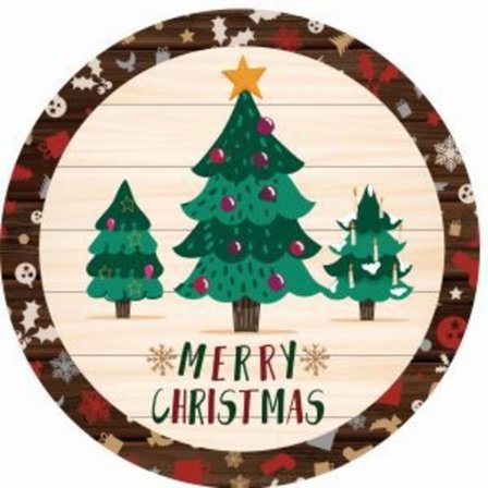 Pyöreä jouluinen tinakoristelumaalaus, juhlallinen tunnelma, retro vanha rauta taide ripustusmaalaus seinäkoriste