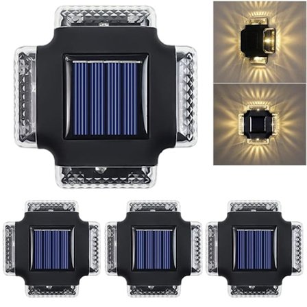 Solcelledrevet belysning for trapper og rekkverk 4-pakning_OF