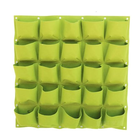 Kasvuseinä, jossa 25 taskua 100 x 100 cm