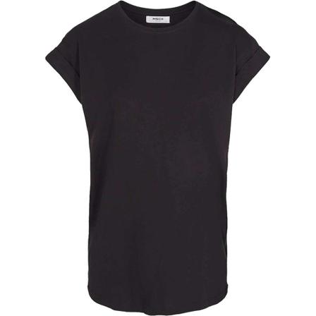 Moss Copenhagen plain tee , Zwart , Dames , Maat: L T-shirts