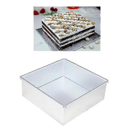1 stk. firkantet aluminiumslegering skabelon aftagelig bund kageform mønster bageudstyr bageform die kage