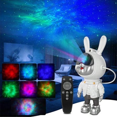 Stjerne astronaut projektor, LED-lampe med fjernbetjening, nebula galakse projektor med stjerner, roterende, til børn_TF_TF
