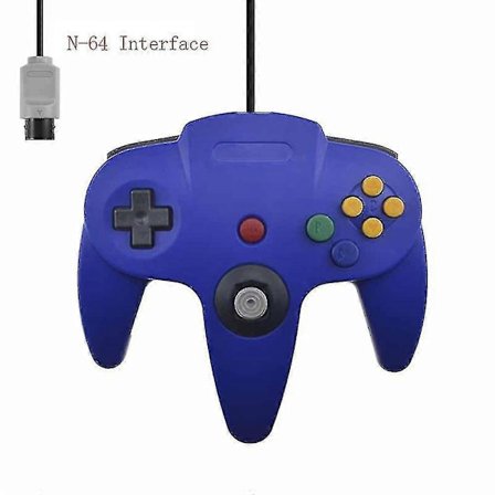2 Pakke Klassisk Kablet N64 Kontroller Retro Spill 64-bit Gamepad Joystick Erstatning [db]