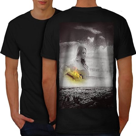 Guitar City Art Music Män T-shirt tillbaka