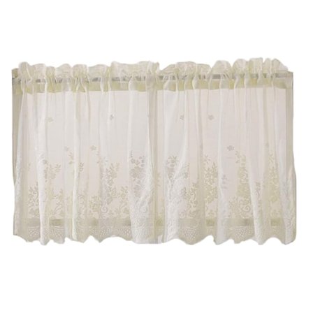 Verho - Pienet ikkunaverhot - Ohut - Pitsikukkakuvio - Makuuhuoneen keittiön kaapin kellarin asuntovaunuverhoihin - Polyesteri - 137*61cm - Beige