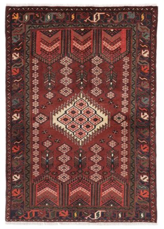 Hamadan Rug 123X181 Black/Dark Red Wool, Persia