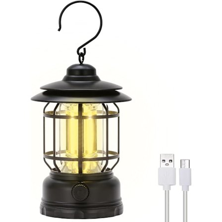 Camping Lanterner Oppladbare, Bærbare Elektriske LED Campinglys Utendørs Hengeteltlys Vintage Bordlampe