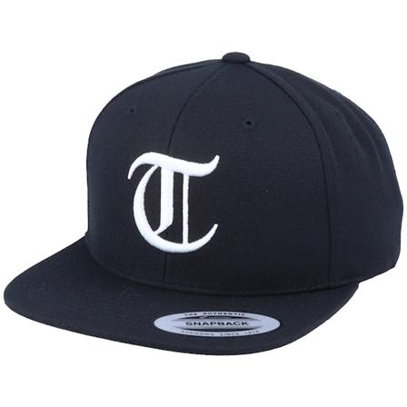 Iconic - Svart snapback Caps - T Letter 3D Black Snapback @ Hatstore
