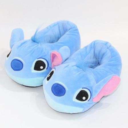 Stitch Angel tøfler for kvinner og jenter, fluffy og varme vintersko, tegneserie tøfler for gutter og voksne