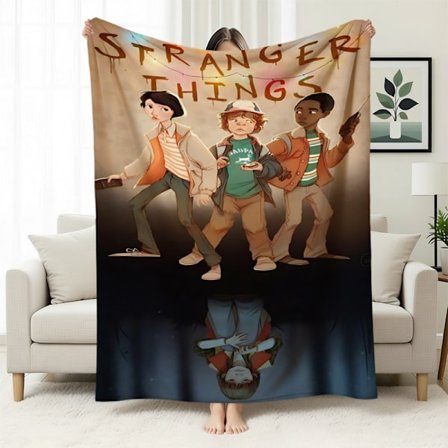 Stranger Things 5 Fleecefodrad Varm Filt, Stranger Things-tema Filt för Tupplurar, Flanellfilt, Specialtillverkad