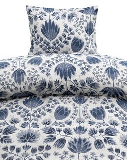 Sengetøj Aster dahliaer 2-delt Blå