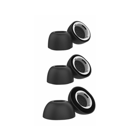 Silikonityynyt Samsung Galaxy Buds3 Pro S+M+L:lle - Musta