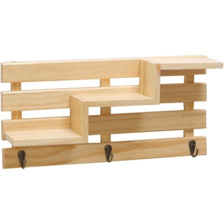 Nyckelhållare Väggmonterad Hallhylla Hållare Trä Väggfäste Blomhylla Utrymmesbesparande Trädgård khaki