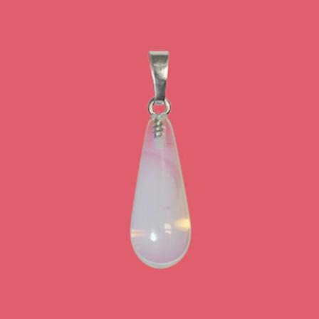 Dropphänge inkl. berlockhållare, 10x36mm, "opalit", 1st