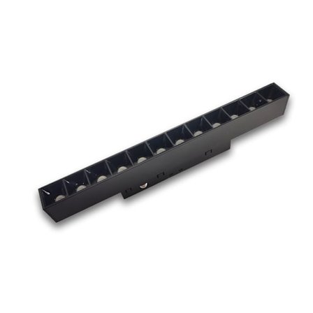 Integrerad LED 48V magnetisk spårbelysning, utan huvudgallerbelysning, öppen och dold installation utan ram (48V 12W magnetiskt galler utan driv