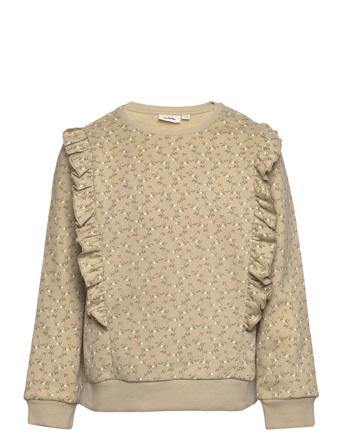 Nmfiselma Ls Loose Sweat Sep Lil Svetari Collegepaita Beige Lil'Atelier