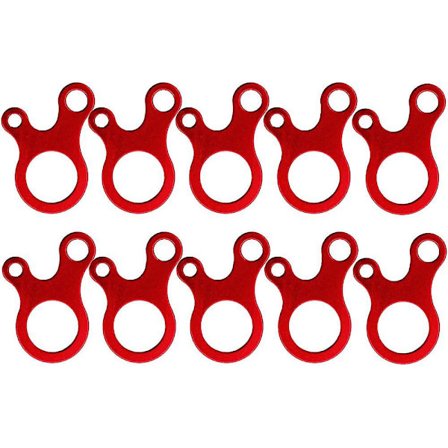 Ultralett Aluminium Vindtaujusteringsbeslag for Camping, Fotturer, Ryggsekk, Utendørsaktiviteter, Teltilbehør, 10 stk rød