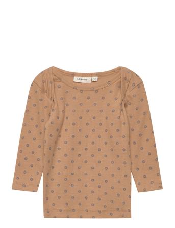 Nbngago Ls Slim Top Lil T-shirts Long-sleeved T-shirts Beige Lil'Atelier