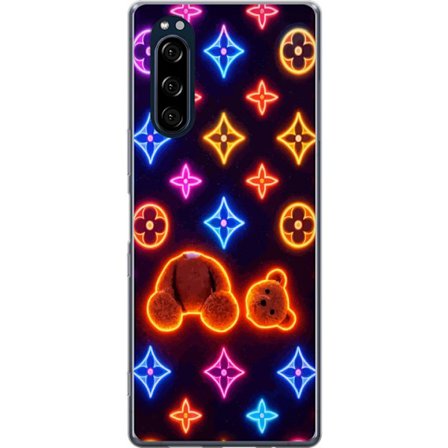 Yhteensopiva Puhelinkuori Sony Sony Xperia 5 Neonvärisellä ylellisellä kuviolla, jossa hehkuvia nalleja pop-taide-esteetiikassa