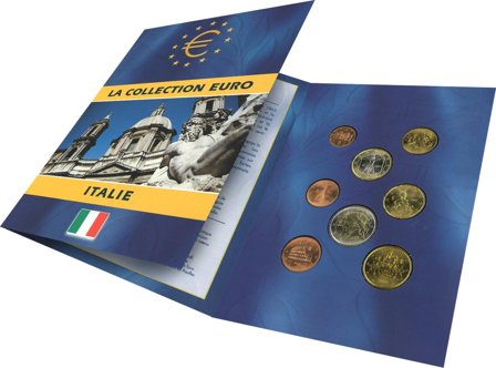 Italien - Euro møntsæt i folder - Fransk