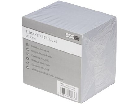 PEPPER POT Blockkub Pepperpot 90x90mm 850 ark vit - Lyreco - Kontorsmaterial - Block och anteckningsböcker - Blockkuber