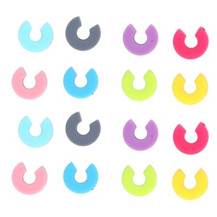 16PCS Mini Circle Silikon Vinglas Marker Cup Identifieringsring igenkänningsetikett