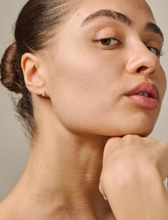 Enamel Copenhagen Studs, Sana - Silver - ONE SIZE