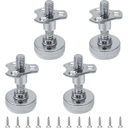 4 kpl M1035 säädettävät huonekalujalat - Ruuvimutterilla, hopea metalliset säädettävät jalat