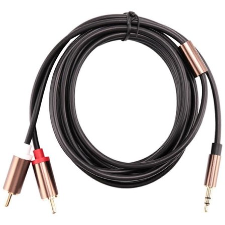 Jack 3,5 mm til 2 RCA Audio Kabel Han til Han RCA Adapter 1 m