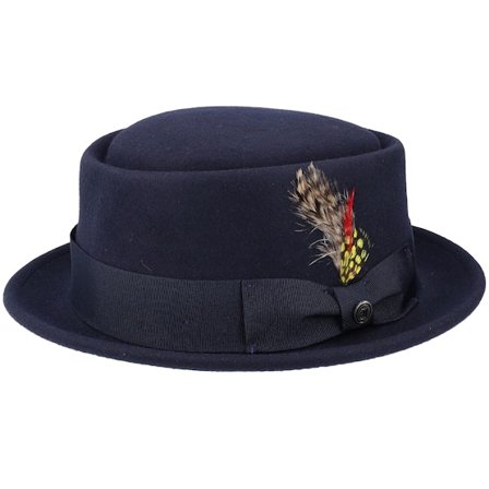 Jaxon & James - Blau porkpie Hut - Crushable Wool Navy Pork Pie @ Hatstore