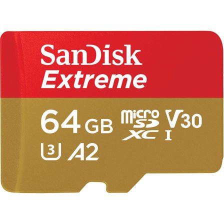 Sandisk Extreme 64GB microSD-kort A2 - V30 - UHS-I U3 - inkludert SD-adapter