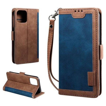 Surburbian iPhone 13 Pro Max læder flip etui - Blå