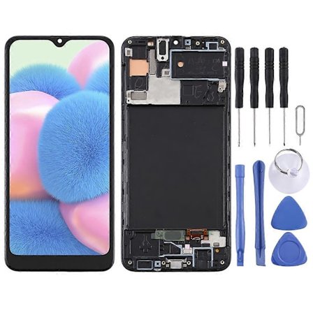 TFT LCD-skjerm for Samsung Galaxy A30s Digitizer Full Assembly med ramme
