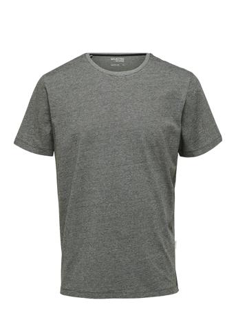 Slhaspen Mini Str Ss O-Neck Tee Noos T-shirts Short-sleeved Grå Selected Homme*Betinget Tilbud