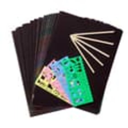 Rainbow Scratch Art Paper med verktyg - 50 ark